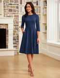 GRACE KARIN 2025 Women Fall Work Dresses,3/4 Sleeve Church Dresses,Fit and Flare Wedding Guest Dress with Pockets