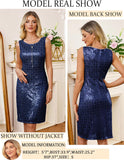 GRACE KARIN Women's 2025 Fall Wedding Guest Dress,Mother of The Bride Dresses, Formal 2 Piece Sequin Dress,Knee Length