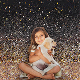 Gradual Glitter Black Gold Bokeh Spots Photography Background