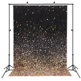 Gradual Glitter Black Gold Bokeh Spots Photography Background