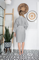 Knee-Length Waffle Kimono Robe for Women
