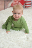Green Bamboo Zipper Footie