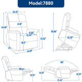 Grey Chenille Dual Motor Infinite Position Up to 350 LBS Power Lift Recliner Chair with Power-Remote, Heat Massage and Heavy Duty Motion Mechanism