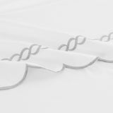 600 Thread Count Scallop Rope Embroidered Cotton Pillowcase Pair