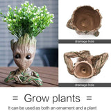 Groot Pen Pot Tree Man Pens Holder or Flower Pot with Drainage Hole