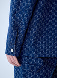 Gucci Men Cotton Jacquard Jacket With Gg Shadow