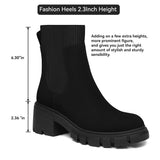 Women's Chelsea Boots – Black Lug Sole Platform Booties
