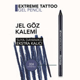 Flormar Extreme Tattoo Waterproof Gel Eyeliner - Long Lasting, Smudge Proof Eye Makeup - Intense Blue