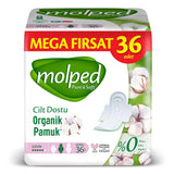 Molped Pure & Soft Long Sanitary Pads Mega Pack 36 Count