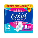 Orkid Ultra Extra Long Sanitary Pads Quad Pack 18 Count