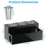 Hair Dryer Organizer with 3 Stainless Steel Cups