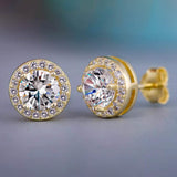 Halo Diamond Stud Earrings