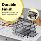 Halter 3 Tier Mesh Desktop Organizer with Sliding Paper Trays