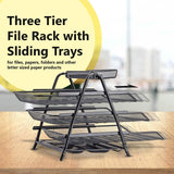 Halter 3 Tier Mesh Desktop Organizer with Sliding Paper Trays