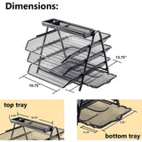 Halter 3 Tier Mesh Desktop Organizer with Sliding Paper Trays