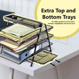 Halter 3 Tier Mesh Desktop Organizer with Sliding Paper Trays