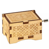 Hand Crank Vintage Wood Carved Sunshine Musical Box