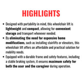 Heavy-Duty Electric Motorized Handicap Elderly EMS Home Stair Climbing Wheelchair Lift, 350LBS [FDA Approved] (SAK54615)