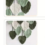 Handwoven Cotton Rope Leaf Tapestry