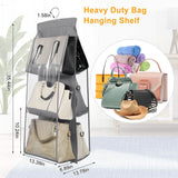 Hanging HandBag Organizer with 6 Pockets Closet Purse Storage