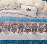 Hannah Blue Damask 100% Cotton 3 pcs Comforter Set Bring some exotic feel to your bedroom with this well made pink/blue damask .