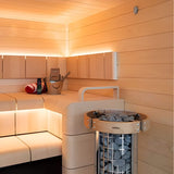 Harvia Cilindro UL Certified Electric Sauna Heater With Xenio CX45 Digital Control Panel & Sauna Stones [PC60/80/90/110E] (SAK86571)