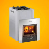 Harvia Duo Series Stainless Steel Wood Sauna Stove With Sauna Stones [WK200SLUX/WK360SLUX] (SAK68420)