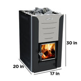 Harvia Pro 20 Premium Wood-Burning Sauna Heater Stove Package [PRO20-PKG] (SAK15748)