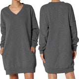 Haute Edition Women's Oversized Pullover Sweatshirt Dress