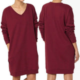 Haute Edition Women's Oversized Pullover Sweatshirt Dress