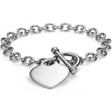Heart Charm Toggle Bracelet