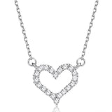 Heart-Shape 925 Sterling Silver Pendant Necklace