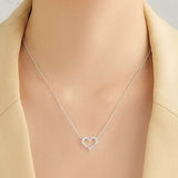Heart-Shape 925 Sterling Silver Pendant Necklace