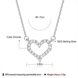 Heart-Shape 925 Sterling Silver Pendant Necklace