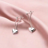 Heart-Shaped Dangle Earrings