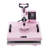 Heat Press Machine 15x15 in 8 in 1 with 30oz Tumbler Press T-Shirts Pink