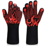 Heat Resistant Grilling Long Silicone Non-Slip Gloves