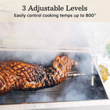 Heavy-Duty Commercial 125 LB Portable Electric Stainless Steel Hooded BBQ Rotisserie Grill With Viewing Window (SAK31975)