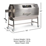 Heavy-Duty Commercial 125 LB Portable Electric Stainless Steel Hooded BBQ Rotisserie Grill With Viewing Window (SAK31975)