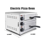 Heavy-Duty 14-Inch Commercial Stainless Steel Electric 2-Tier Tabletop Pizza Oven With Timer (SAK90432)