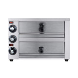 Heavy-Duty 14-Inch Commercial Stainless Steel Electric 2-Tier Tabletop Pizza Oven With Timer (SAK90432)
