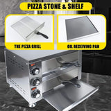 Heavy-Duty 14-Inch Commercial Stainless Steel Electric 2-Tier Tabletop Pizza Oven With Timer (SAK90432)