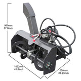 Heavy-Duty 23-Inch Skid Steer Snow Blower Attachment With Directional Chute (SAK94301)