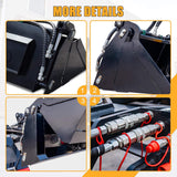 Heavy-Duty 4-In-1 Multipurpose Mini Skid Steer Bucket Combo Attachment (SAK12847)