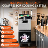 Heavy-Duty 45L/H 3-Flavor Dual Compressor Commercial Soft Serve Ice Cream Machine (SAK43195)