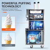 Heavy-Duty 45L/H 3-Flavor Dual Compressor Commercial Soft Serve Ice Cream Machine (SAK43195)