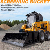 Heavy-Duty 60-Inch Topsoil Screening Skid Steer Bucket Attachment (SAK10294)