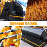 Heavy-Duty 72-Inch Industrial Skid Steer Sweeper Attachment (SAK87013)