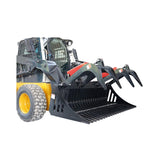 Heavy-Duty 72-Inch Rock Grapple Bucket Skid Steer Attachment With Quick Attach (SAK85019)