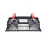 Heavy-Duty 72-Inch Rock Grapple Bucket Skid Steer Attachment With Quick Attach (SAK85019)